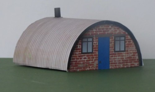 Scale model nissen hut - model,